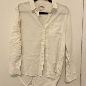 Madewell oversized linen button down, size small